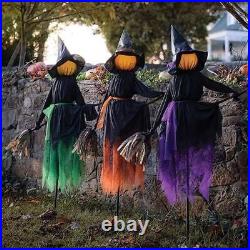 Set of 3 Decorative Halloween Lighted Witches 52 H