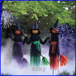 Set of 3 Decorative Halloween Lighted Witches 52 H