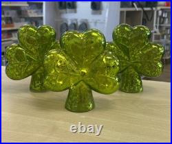 Set of 3 Illuminated Mercury Glass 4 SHAMROCKS by Valerie Parr Hill