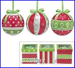 Set of 3 Large Festive Christmas Tree Ornaments Each Ornament Different
