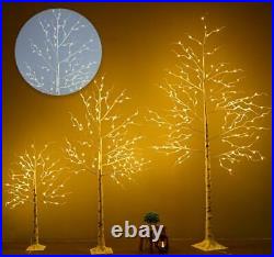 Set of 3 Lighted Birch Tree, 4/6/8FT Birch Christmas Tree 9Modes LED Birch