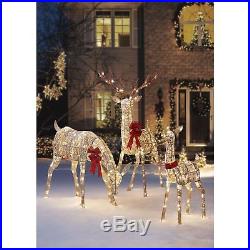 Set of 3 Twinkling Gold LED Lighted Deer Display Outdoor Christmas Yard Decor