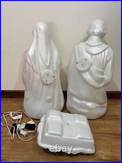 Set of 3 White Nativity Outdoor Blow Molds Mary, Joseph & Baby Jesus