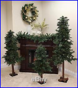Set of 3 Woodland Alpine Artificial Christmas Trees 4' 5' and 6' Unlit