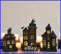 Set of 3 pottery Barn haunted spooky house SOLD OUT small med large NEW