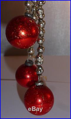 Set of 4 Antique Vintage 1920s Mercury Glass Star Christmas Tree Decorations M78