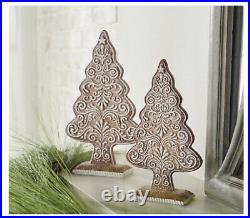 Set of 4 Decorative Gingerbread Swirl Trees And Gingerbread Children by Valerie