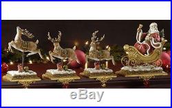 Set of 4 Joseph’s Studio Santa Claus and Reindeer Christmas Stocking Holders