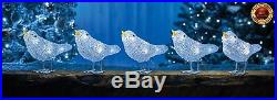 Set of 5 Acrylic Christmas Doves CHRISTMAS INDOOR/OUTDOOR DECORATION BLUE COLOR