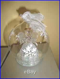 Set of 5 Illuminated Glass Ornaments withGift Boxes Christmastree angel bird