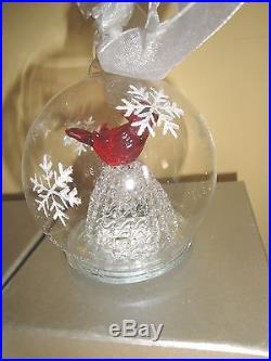 Set of 5 Illuminated Glass Ornaments withGift Boxes Christmastree angel bird