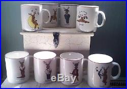 Set of 8 Santa’s Reindeer Christmas Mugs NEW IN BOX