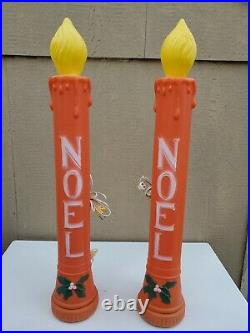 Set of Two 36 Noel Blow Mold Candles Christmas Yard Decor