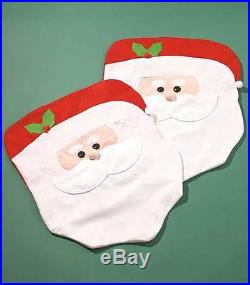 Sets of 2 Holiday Santa Chair Covers Dining Room Kitchen Christmas Home Decor