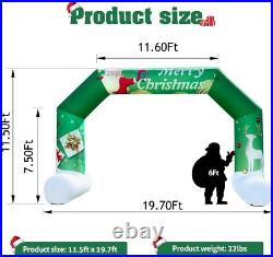 Sewinfla 20Ft Christmas Inflatable Arch Outdoor Green, Giant Inflatable Archway