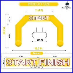 Sewinfla 20ft Inflatable ArchYellow with Start Finish Line Banners and Blower