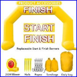 Sewinfla 20ft Inflatable ArchYellow with Start Finish Line Banners and Blower