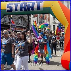 Sewinfla 20ft Inflatable Start Finish Line Arch Rainbow with External 250W