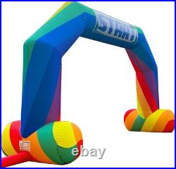 Sewinfla 20ft Inflatable Start Finish Line Arch Rainbow with External 250W