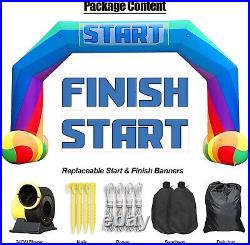 Sewinfla 20ft Inflatable Start Finish Line Arch Rainbow with External 250W
