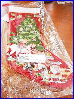Sferra Needlepoint Christmas Stocking TREE WITH BOY’S TOYS Wool NEW