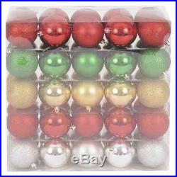 Shatter-resistant Red Green Gold Silver Shiny Glitter Matte 70mm Christmas Tree