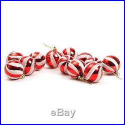 Shatterproof Christmas Tree Baubles Decorations 12 x Glitter Swirl Red (60mm)