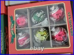 Shiny Brite Christopher Radko Glass Christmas Ornaments Lot Vintage 1940s Design
