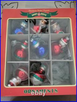 Shiny Brite Christopher Radko Glass Christmas Ornaments Lot Vintage 1940s Design