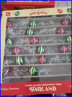 Shiny Brite Christopher Radko Glass Christmas Ornaments Lot Vintage 1940s Design