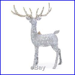 Silver 65 PVC Deer With 200 Cool White LED Lights Outdoor Christmas Holiday Decor