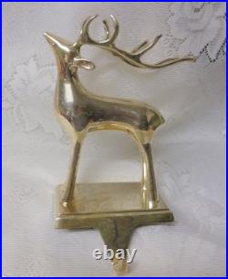 Silver Plated Christmas Mantel Hook Stocking Holder Hangers Heavy REINDEER