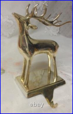 Silver Plated Christmas Mantel Hook Stocking Holder Hangers Heavy REINDEER Silver Plated Christmas Mantel Hook Stocking Holder Hangers Heavy REINDEER