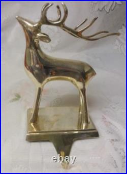 Silver Plated Christmas Mantel Hook Stocking Holder Hangers Heavy REINDEER Silver Plated Christmas Mantel Hook Stocking Holder Hangers Heavy REINDEER