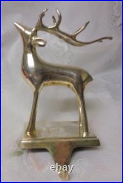 Silver Plated Christmas Mantel Hook Stocking Holder Hangers Heavy REINDEER Silver Plated Christmas Mantel Hook Stocking Holder Hangers Heavy REINDEER