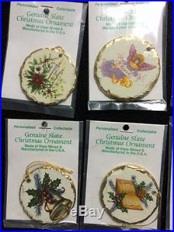 Slate Christmas Ornaments Made in PA Set of 12