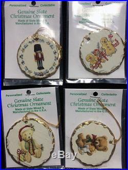 Slate Christmas Ornaments Made in PA Set of 12
