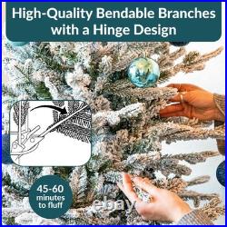 Slim and Stately Artificial Christmas Tree 7 ft Flocked by Sunnydaze