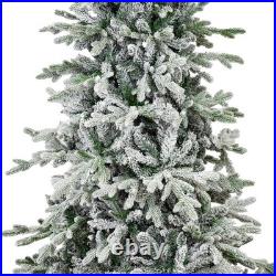 Slim and Stately Artificial Christmas Tree 7 ft Flocked by Sunnydaze