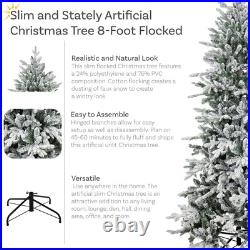 Slim and Stately Artificial Christmas Tree 8 ft Flocked by Sunnydaze