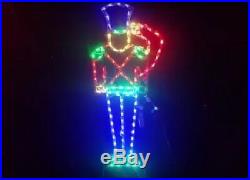 Sm Animated Saluting Toy Soldier Outdoor LED Lighted Decoration Steel Wireframe