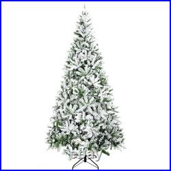 Snow Flocked Artificial Christmas Tree 9′, Holiday Decoration, Green