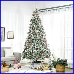 Snow Flocked Artificial Christmas Tree 9', Holiday Decoration, Green