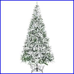 Snow Flocked Artificial Christmas Tree 9', Holiday Decoration, Green