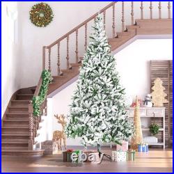 Snow Flocked Artificial Christmas Tree 9', Holiday Decoration, Green