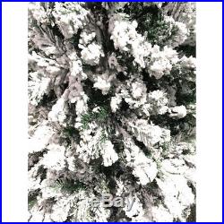 Snow Flocked Christmas Trees Hinged Branches & Metal Stand White Green Xmas Tree