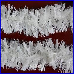 Snow White Luxury Deluxe Chunky Christmas Tinsel Garland Tree Decoration 6.5 ft