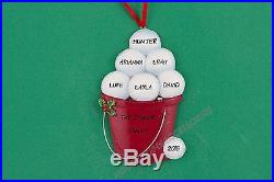Snowball Family of 6 Personalized Christmas Ornament Holiday Gift 2015
