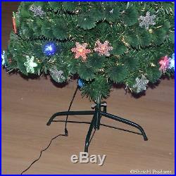 Snowflake LED Fibre Optic Christmas Tree Pre Lit Lights up Colourful Xmas Decor