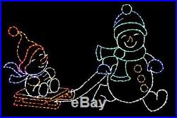 Snowman Brothers LED metal wire frame outdoor yard display decoration